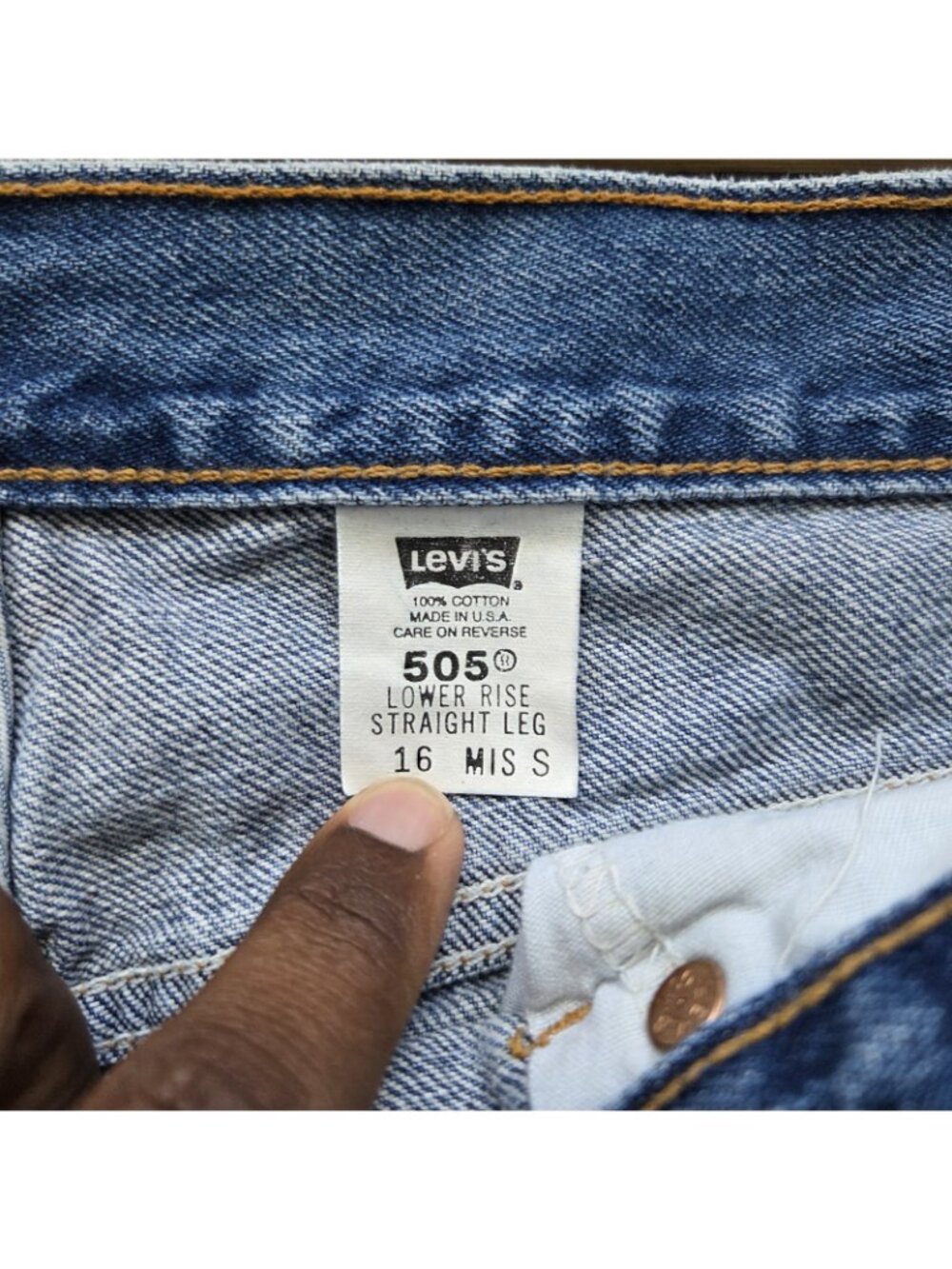 Vintage Levis 505 Jeans Womens 16 MIS S Lower Rise Straight Leg Denim USA Made - Picture 2 of 8